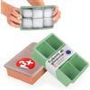 Blumtal Set di 3 stampi per cubetti di ghiaccio in Silicone - 6 stampi per cubetti di ghiaccio con coperchio - Stampo per cubetti di ghiaccio in silicone senza BPA - 2x verde oliva + rosso minerale