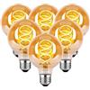 HUSTUNG Lampadina LED E27, Dimmerabile Lampadina Vintage E27 4W (Equivalente a 40W) G80 φ80mm Edison Lampadine LED Luce Calda 2700K - Ambra, Pacco da 6