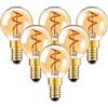Century Light Lampadina Edison E14 LED, G40 1.5W Lampadina 15W sostituita, lampadina calda 2200K per lampadari decorativi, 50lm, 230V, vetro ambrato, CRI90 +, 6 Pezzi