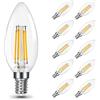 ehomeled Lampadina Filamento LED E14, 6W Equivalenti a 55W, 720Lm, C35 a Candela，Luce Bianca Calda 2700K, Confezione da 10 Pezzi