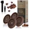 verger de gascogne Coperchio riutilizzabile per capsule di caffè, compatibile con cialde Nespresso Vertuo e capsule VertuoLine, filtro da caffè ricaricabile, silicone per uso alimentare con cucchiaio e pennello,