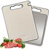 CHmiss Tagliere Double Face, Tagliere,In Acciaio Inox 304, Paglia Di Grano PP, Per Cucina Tritare Carne/Verdure,Durevole E Facile Da Pulire