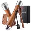 ZUYIST 2 Pezzi Macina Pepe Manuale Legno, Macina Sale e Pepe Set Regolabile, Macinapepe Manuale con Nucleo in Ceramica, con Base in Legno Massello, per Sale Grosso Peperoncino Semi di Sesamo