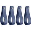 QUARKZMAN 4pz Porta Asta Tende Pelle 1 x 4,7 Pollici Cinghie Appendere Parete Staffe per Ganci per Asta Tende Ganci con Viti per Parete Bagno Cucina Camera da Letto, Blu Scuro