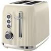 Breville Tostapane a 2 fette con crema alla vaniglia con sollevamento alto e slot larghi | Crema e Argento Cromato [VTR003]