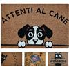 KOKO DOORMATS Zerbino ingresso casa in Fibra di Cocco "Attenti al Cane" | Tappeto Ingresso Esterno con Base Antiscivolo in PVC | Design Simpatico e Resistente da 40x60 cm per Porta d'Ingresso