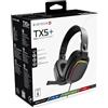 Gioteck TX5+ RGB Wired Headset Compatible with Switch, PS5, Xbox Series S |X, PC, Mobile - RGB Lighting - Flat Design - Passive Noise Cancellation - 3.5mm Jack (Black)