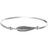 Silverly Bracciale con Piume in Argento Sterling | Bracciale Impilabile in Foglia d'Argento 925 | Gioielli Ispirati alla Natura per le Donne | Regali Unici per la Fidanzata