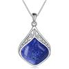 YAFEINI Collana con pendente a goccia in pietra naturale in filigrana vintage in argento sterling con catena a goccia, regali per donne e ragazze (Collana a goccia di lapislazzuli)