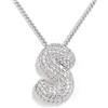 KissYan Collana Donna con Bolla Iniziali, Argento/Oro Lettera dalla A-Z Collane con Cubica Zirconia,Collane a Pendente Iniziale a Palloncino Gioielli Regalo per Donne (Argento S)