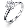 Generic Anello Da Donna S925 In Argento Sterling Anello Di Moissanite Classico Da 1 Carato Apertura Misura Regolabile, Adatto Per Amante, Fidanzata, Come Regalo Di Anniversario/Matrimonio