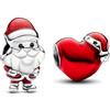 TCZNAF Charm Santa Claus and Red Hat Ciondolo Pendant Compatibile per Bracciali Europei Regalo di Gioielli per la Laurea