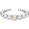 NicoWerk Anello in argento 925 da donna - Anello regolabile in argento 925 con opale, anello con pietra a sfera - SRI1110
