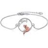JERWLI Bracciale in argento Sterling 925 con panda rossa, per donne e ragazze, 9 inches, Argento sterling