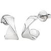 Breil, Collezione Retwist, Mini Orecchini Donna Hoop in Acciaio Lucido, con Forma Fluida e Sinuosa, Pratica Chiusura a Farfalla, Idee Regalo Donna, 13 mm, Colore Silver