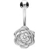 PIERCINGLINE Piercing per ombelico in acciaio chirurgico con fiore a banana in 3 colori alla moda, 12 x 14 mm, acciaio chirurgico 316L