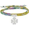 LES POULETTES BIJOUX - Bracciale Doppio Giro Collegamenti liberty e Trifoglio Argento 925 - Colors - Giallo