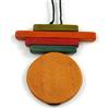 Avalaya Pendente multicolore in legno con barra e disco geometrico con cordino in cotone nero, lunghezza 80 cm, regolabile