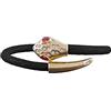 PAVEL´S PAVELS Bracciale in pelle nera per donna 100% vera pelle Stingray con zirconi chiusura magnetica con confezione regalo