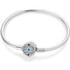 PARCOM KTB082-17 - Braccialetto per charm Pandora, in argento Sterling 925, con catena a serpente, lunghezza 17 cm, con zirconia cubica, KTB082-17, Argento, Zirconia cubica