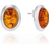 Copal Orecchini In Argento Sterling Con Ambra Naturale Ovale Realizzati Artigianalmente NellUE