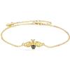 VONALA Bracciale in argento Sterling 925 placcato oro per donne e ragazze, 23 Zentimeter, Argento sterling, Zirconia cubica