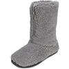 Polar Pantofole da uomo in sherpa, antiscivolo, per interni, con citazione divertente sulla suola, pantofole morbide e soffici con pantofole alla caviglia in memory foam, Grigio, 42 1/3 EU