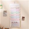 Dvagoent Cartelline Portadocumenti A4 pp, Cartelle Sospese per Schedario 6 Strati Pieghevole, Portatile, Appendibile, Proteggere I Documenti, Risparmiare Spazio (Bianco, Colore)