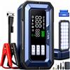 UTRAI 14-IN-1 Avviatore di Emergenza con Compressore, 8000A 150PSI Booster Avviamento Auto, Diagnosi OBD II, DC160W (Tutti Gas/12L Diesel), 12V Starter Batteria Auto con LED Torcia, 18W Power Bank