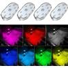 Zosppei 4 Pezzi Luci Interne Auto LED, 7 Colori Illuminazione Ambientale, USB Ricaricabile Luce di Lettura Interna, Luci Portatili LED per Auto