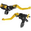 Mabutingti Upgrade 7/8 22mm Universale Pompa Cilindro Maestro Freno Leva frizione Sinistra Destra Set Compatibile con Polaris Yama-ha Suzuki Honda Kawa-saki Moto (Oro)