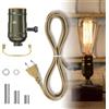Lamptobe Kit Portalampada E27, Bronzo - Lampada DIY con Cavo da 2,5m e Interruttore - Set Portalampada E27 per Lampada da Tavolo, Lampade su Bottiglia - MAX 60W - 1 Pezzo