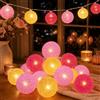 YeahBoom 1.5M 10LED Ghirlanda Luminosa Cotone LED,Palline Decorativ Catena Luminoso Interno,Ghirlanda Luminosa Cameretta Bambini,per Balcone Festa Matrimonio Vacanze Decorazione Interna