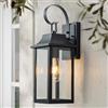 FTL Lampada da Parete E27 Esterno, Grande Portico Applique da Parete, Nero Luci da Esterno a Parete, 60W Max Vintage Lampade Lanterna da Esterno con Vetro, IP44 Impermeabile Luci da Esterno Giardino