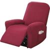 KMQRDZi Fodere per poltrona relax Stretchy Split All-Inclusive, 4 pezzi, lavabile, C/hiva s, resistente all'abrasione e ai graffi (rosso bordeaux)