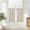 TOPICK Vangao Tende per Interni Beige 90 x 76 cm 2 pezzi Moderne Tende Cucina Corta con Passanti Tenda Finestre Piccole da vetro per soggiorno Bagno Bistrot per Casa Poliestere