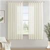 MIULEE Tende Voile Traspiranti Bianco Latte per interni, Tende con Passanti Minimaliste a Colori Puri in Finto Lino 2 Pezzi per Soggiorni e Camere da Letto, 140×160cm
