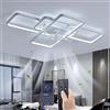YUNZI Silenzioso Ventilatore da soffitto con Illuminazione LED 80W Dimmerabile con Telecomando, Moderno Lampada per Soggiorno Sala da Pranzo Camera da Letto Cucina,6 velocità, Bianco 85CM