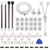 ENQIMAOYI Connettori RGBW a 5 pin da 12 mm,Connettore a striscia luminosa a LED include connettori senza saldatura Gapless Connettore PCB L/T,Cavo di estensione 9,8FT,Splitter a 2 vie,Ponticelli da