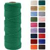 MOMAHUA 3mm Cotone Macramè 100% Naturale,Verde Smeraldo 100m Filato Non Sbiancato Senza Chimici per DIY, Bomboniere, Decorazioni - Cordame in Cotone per Crafts