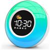 APUZOM Sveglia digitale per bambini, con luce notturna, sveglia con 12 toni bianchi, snooze e timer 15/30/60/90 minuti, orologio da tavolo senza ticchetto, 6 suoni, regalo per ragazze e ragazzi