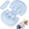 Omtofo Cuscino Gravidanza, Morbido Cuscino Per Dormire In Gravidanza, Per Chi Dorme Sul Fianco, Regolabile Cuscino Gravidanza Per Dormire, Supporto Per Schiena, Fianchi, Gambe, Alleviare Il Disagio
