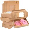 Qiqee Scatole Per Torte Dorate Con Finestra | 25,4x25,4x6,3 Cm | Confezione Da 30 | Ideali Per Biscotti, Ciambelle E Pasticcini