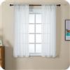 GIRASOLE HOME® Coppia Tende Filtranti Fantasia a Righe Verticali Tenda per Finestra ed Interni 2 Pannelli con Tasca e Passanti Nascosti (Bianco, 70x145cm)