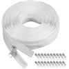 Maxmoc Chiusura lampo infinita con cerniera, lunga 10 m, in nylon bianco, chiusura lampo con 20 cerniere, al metro, per biancheria da letto, vestiti, borsa