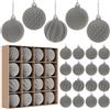 Miaikoe Set di 16 palline di Natale in velluto, pre-legate e infrangibili, in plastica floccata, decorazioni natalizie, festival, feste (grigio, 6 cm)