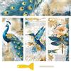 WANDIC 3 fogli UV DTF Cup Wraps, blu oro sognante animale UV bottiglie involucri 3D impermeabili adesivi sfregamento sul trasferimento per vetro, 15 x 30 cm