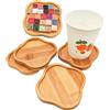 Anktily 4 sottobicchieri in bambù con mosaico, vassoi base vuoti per artigianato e forniture per mosaico fai da te, sottobicchiere per tazze da bere, sottobicchiere per piante, piatto d'arte (forma a