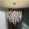 AHXIAOZN Lampadario moderno in cristallo argento, grande lusso Raindrop lampada a sospensione rotonda cristallo Light Fixture Luxury Tree Branch lampadario per isola della cucina, sala da pranzo, 60 cm