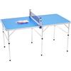 FROPIJ Set di mini tavolo da ping pong pieghevole per interni con rete, 2 racchette e 3 palline, resistente, per interni ed esterni, per casa e fuori strada (152 x 76 x 76 cm)